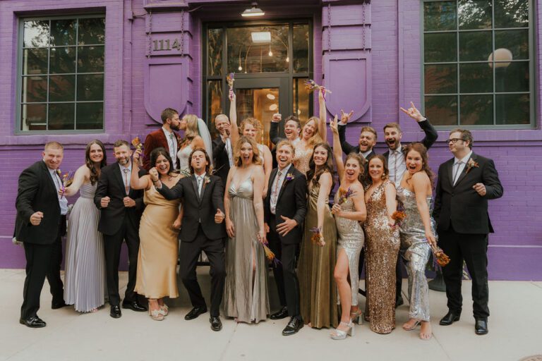 Wedding party at the acoma house Wedding venue in Denver, CO